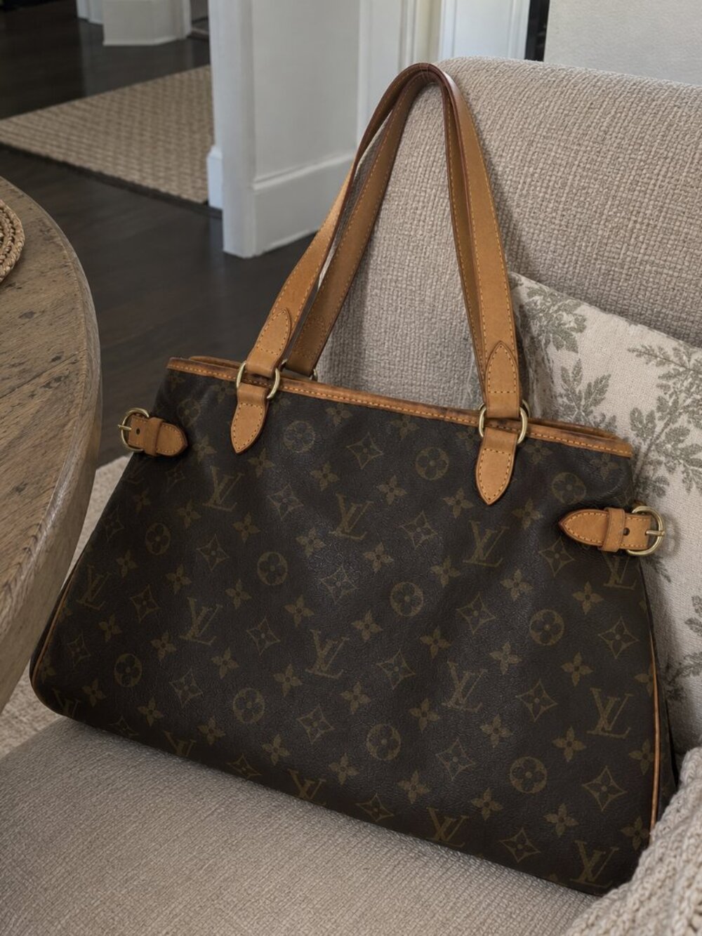 Louis Vuitton Batignolles Horizontal Monogram Tote Shoulder Bag M51154 with COA